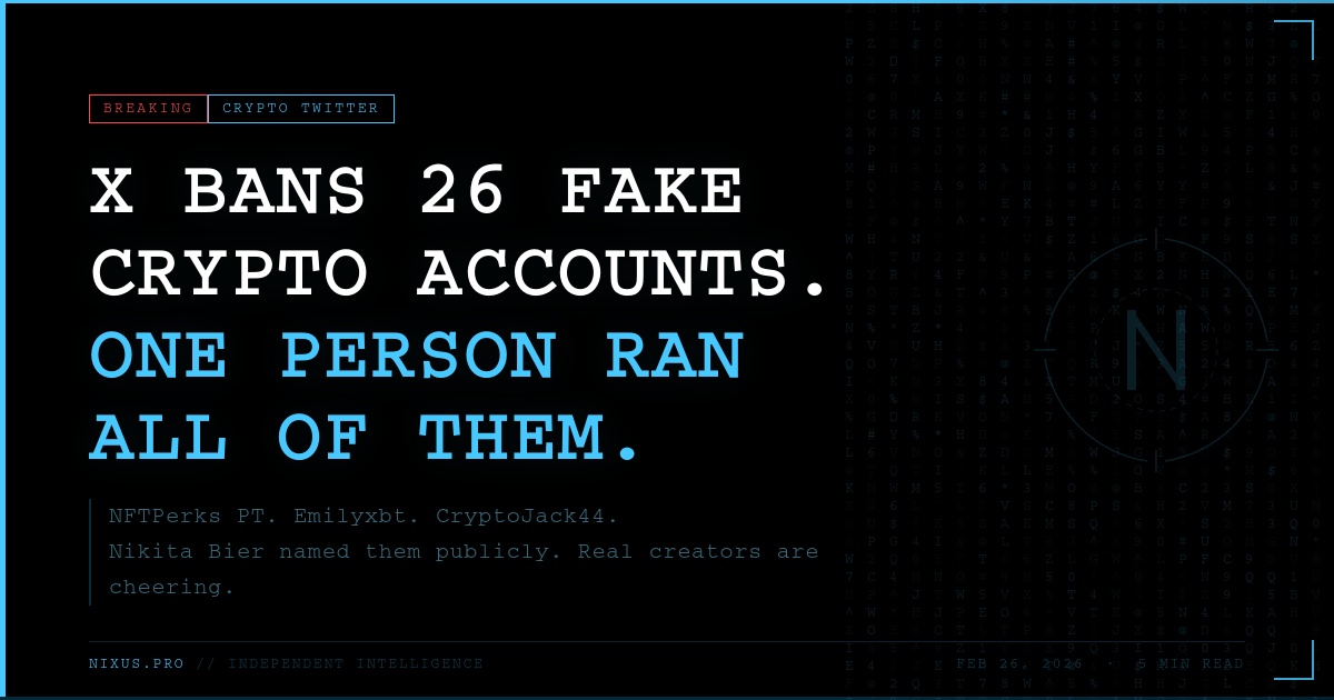 X Bans 26 Crypto Accounts