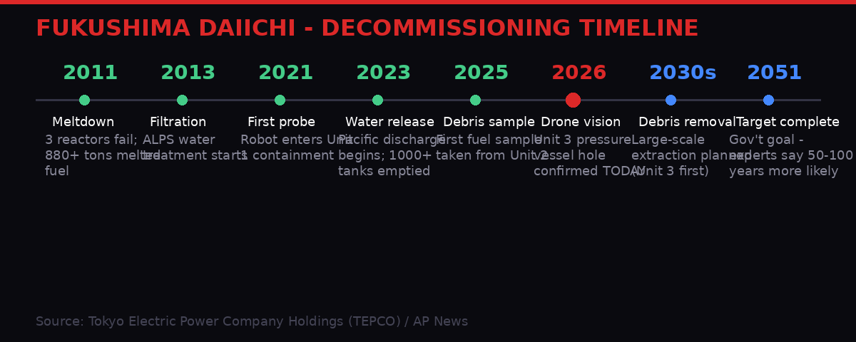 Fukushima Decommissioning Timeline Infographic