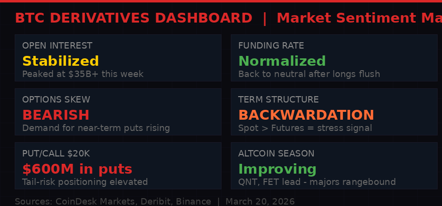 Bitcoin derivatives dashboard showing market sentiment