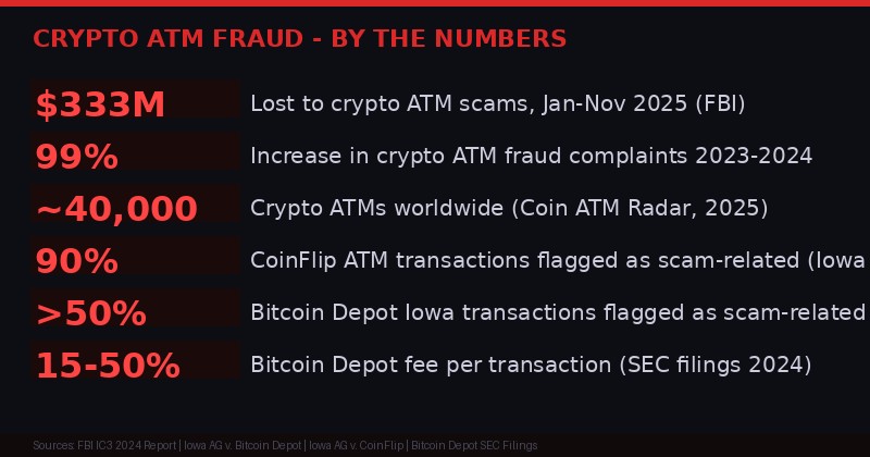 Crypto ATM Fraud statistics infographic