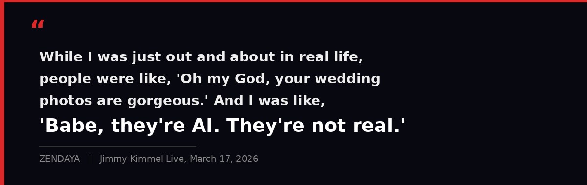 Zendaya quote about AI wedding photos
