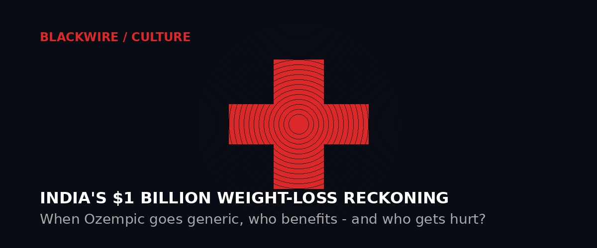 India weight loss drug revolution - medical cross over dark background