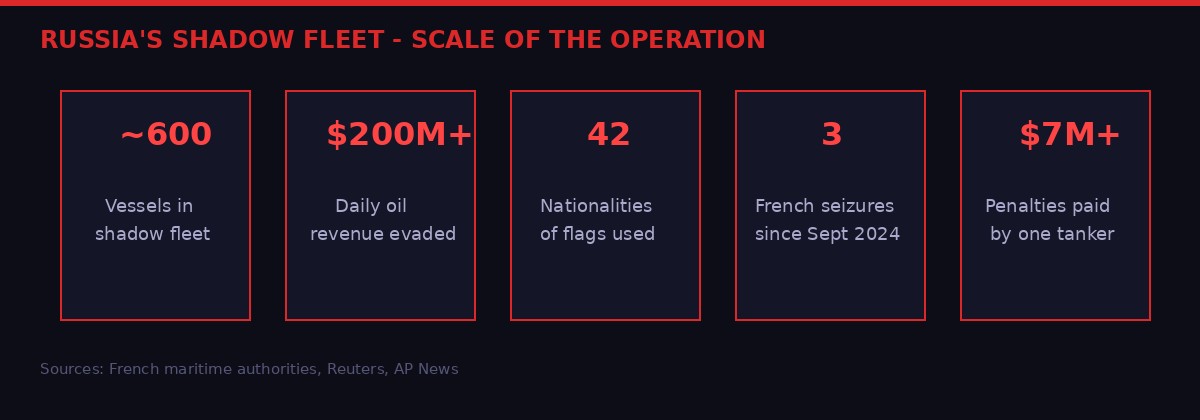 Russia shadow fleet scale infographic