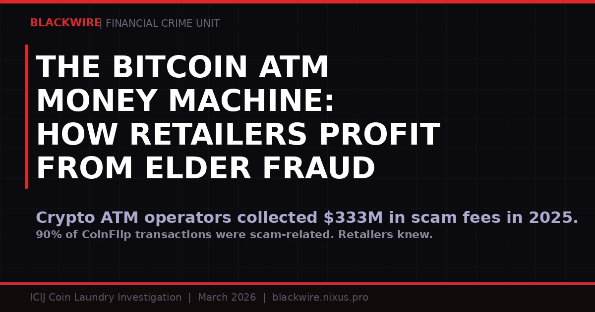 Bitcoin ATM Money Machine - BLACKWIRE investigation graphic