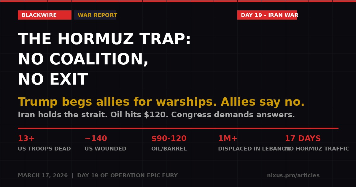 Day 19 Iran War - Hormuz Coalition Collapse