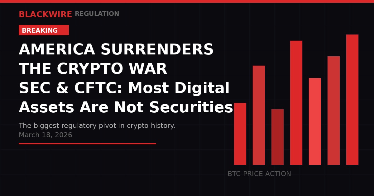 SEC CFTC Crypto Not Securities March 2026