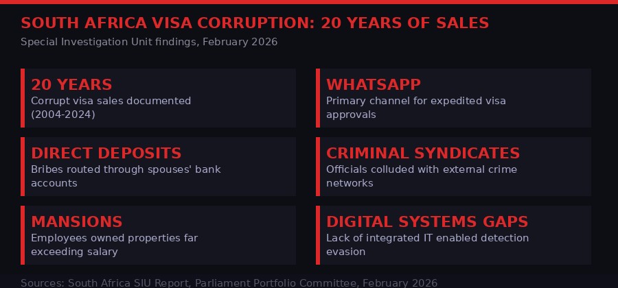South Africa visa corruption infographic